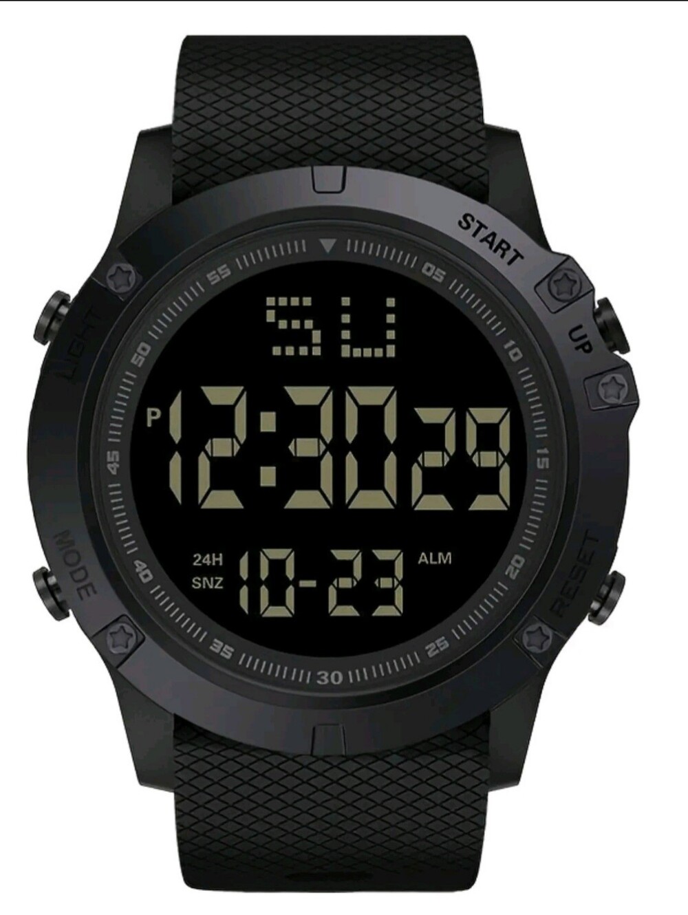 Digital Sports Watch, Military Style, Electronic, Waterproof, LED, ABS Shell